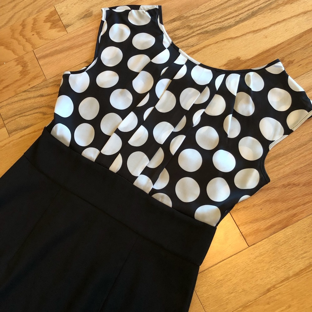 Black and white Small Sleeveless Dress Polka Dots
